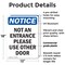 Signmission Not An Entrance Use Front Door OSHA Notice Sign, Plastic, 12in W x 18in L, 2PK OS-2PACK-NS-P-1218-V-15153 - alternate 5